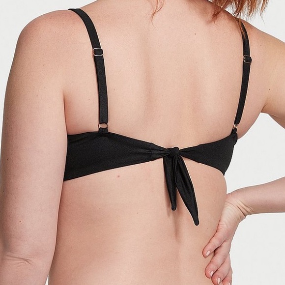 VS Very Sexy Shine Trim Push-Up Bikini Top Black 32C - Picture 2 of 9